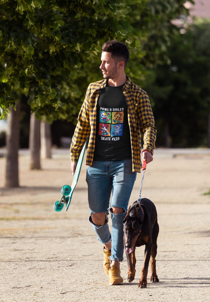 Beyond the Barks Skate Club Unisex T-shirt 9C4FE677C86D4BD0AE5969799CBC824A - Paws n Smiles