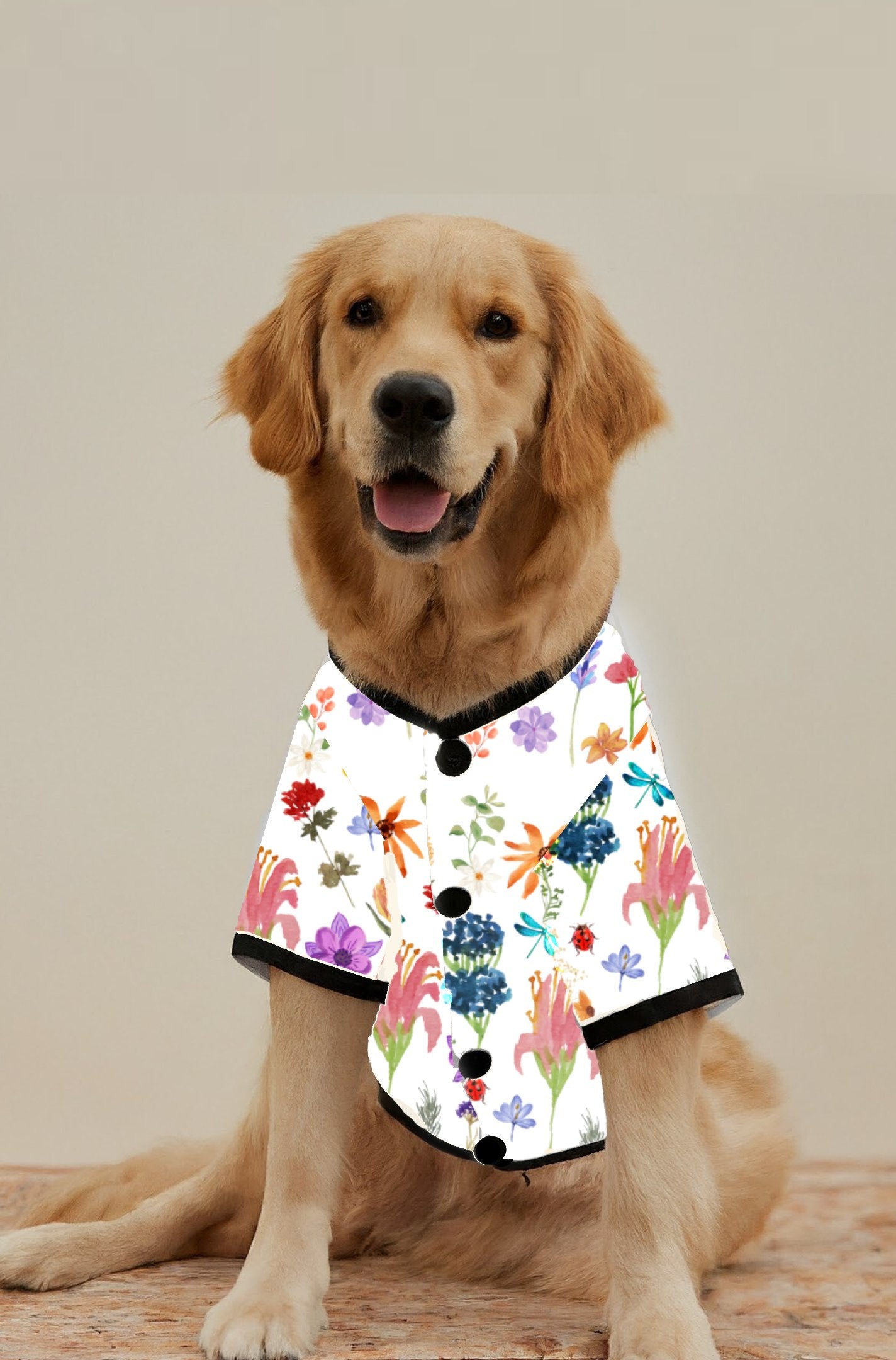 Nature-Inspired All Floral Dog Round Neck Shirt CBA6D749292B4FE7B38CA9342F85EC5E - Paws n Smiles